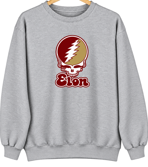 Elon Stealie Premium Unisex Crewneck — Design: Elon University — Sport Grey