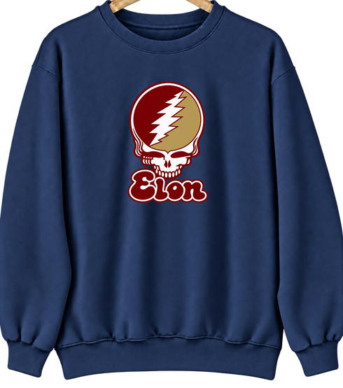 Elon Stealie Premium Unisex Crewneck — Design: Elon University — Navy