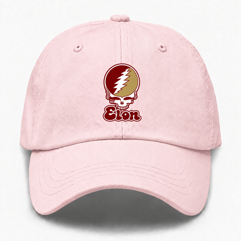 Elon Stealie Premium Unisex Dad Hat — Design: Elon University — Pink