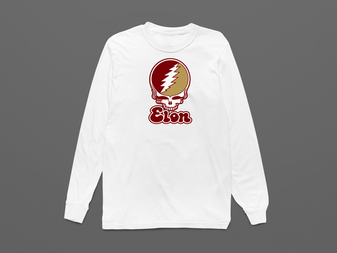 Elon Stealie Premium Unisex Long-Sleeve — Design: Elon University — White