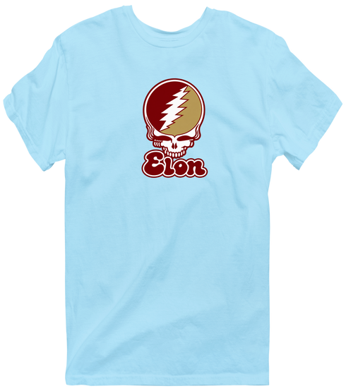 Elon Stealie Premium Unisex T-Shirt — Design: Elon University — Light Blue