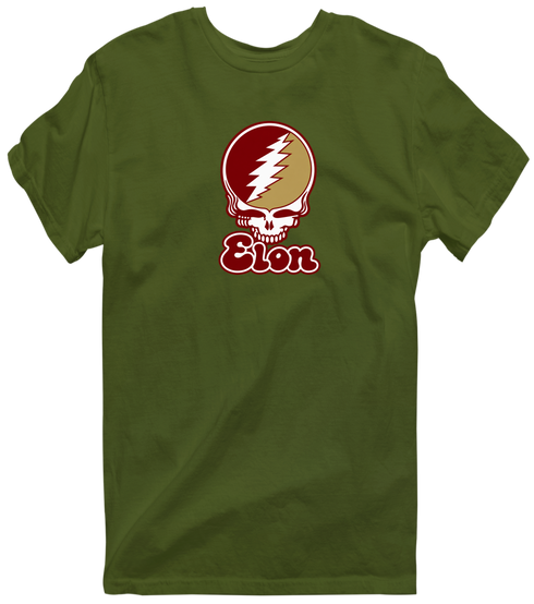 Elon Stealie Premium Unisex T-Shirt — Design: Elon University — Military Green