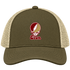 Elon Stealie Premium Unisex Trucker Cap — Design: Elon University — Moss/Khaki