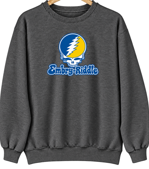 Embry-Riddle Stealie Premium Unisex Crewneck — Design: Embry-Riddle — Dark Heather