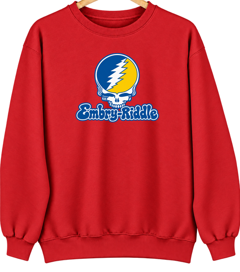 Embry-Riddle Stealie Premium Unisex Crewneck — Design: Embry-Riddle — Red