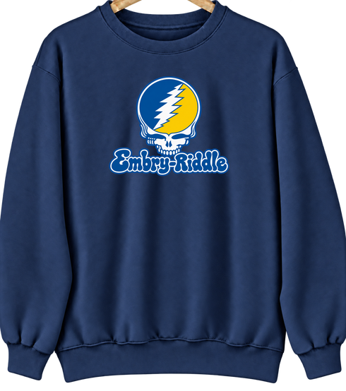 Embry-Riddle Stealie Premium Unisex Crewneck — Design: Embry-Riddle — Navy