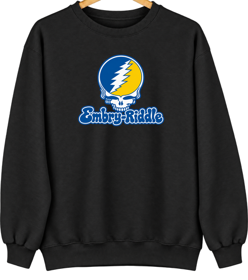 Embry-Riddle Stealie Premium Unisex Crewneck — Design: Embry-Riddle — Black