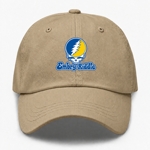 Embry-Riddle Stealie Premium Unisex Dad Hat — Design: Embry-Riddle — Khaki