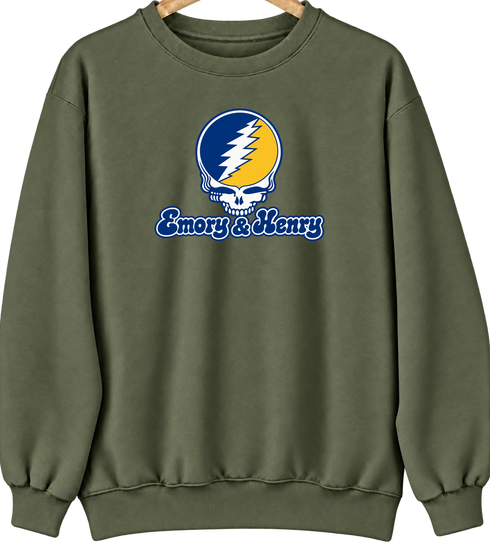 Emory & Henry Stealie Premium Unisex Crewneck — Design: Emory & Henry — Military Green