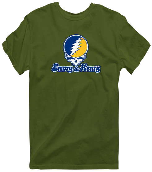 Emory & Henry Stealie Premium Unisex T-Shirt — Design: Emory & Henry — Military Green