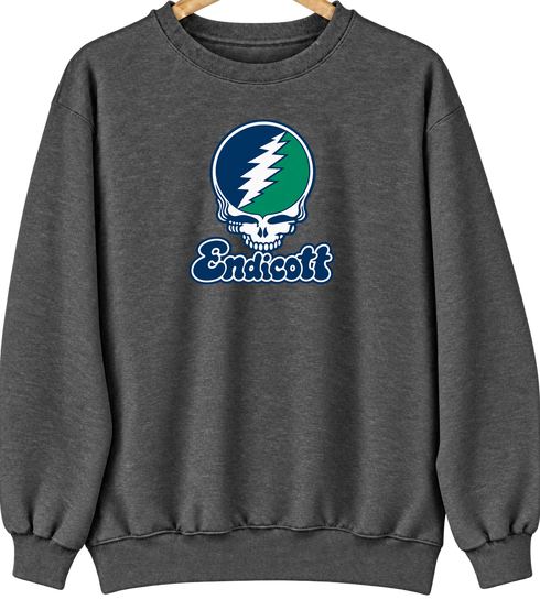 Endicott Stealie Premium Unisex Crewneck — Design: Endicott College — Dark Heather