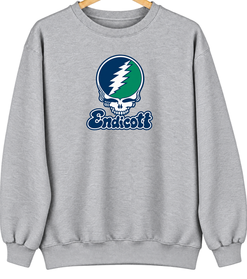 Endicott Stealie Premium Unisex Crewneck — Design: Endicott College — Sport Grey