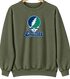 Endicott Stealie Premium Unisex Crewneck — Design: Endicott College — Military Green