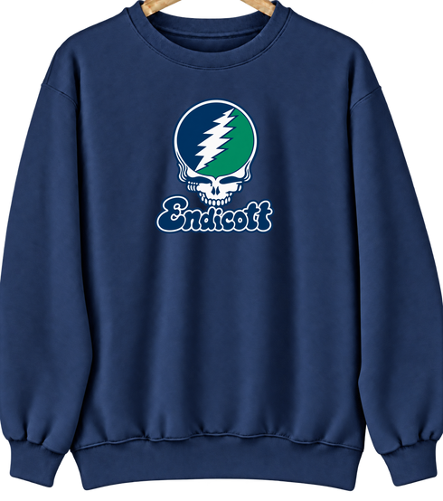 Endicott Stealie Premium Unisex Crewneck — Design: Endicott College — Navy