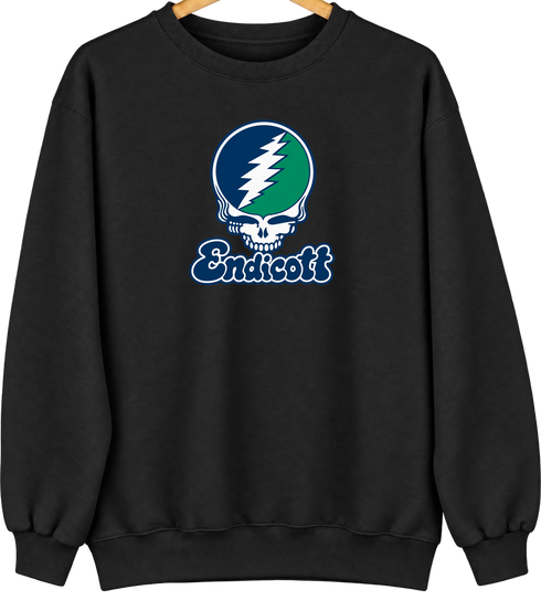 Endicott Stealie Premium Unisex Crewneck — Design: Endicott College — Black