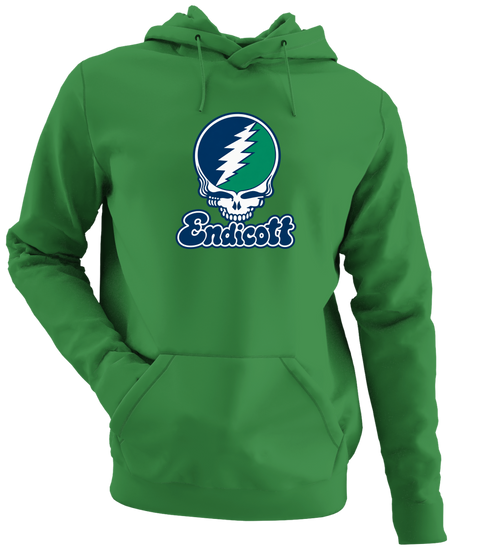 Endicott Stealie Premium Unisex Hoodie — Design: Endicott College — Irish Green