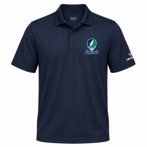 Endicott Stealie Premium Unisex Polo — Design: Endicott College — Navy