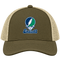 Endicott Stealie Premium Unisex Trucker Cap — Design: Endicott College — Moss/Khaki
