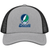 Endicott Stealie Premium Unisex Trucker Cap — Design: Endicott College — Heather Grey/Black