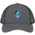 Endicott Stealie Premium Unisex Trucker Cap — Design: Endicott College — Charcoal/Black