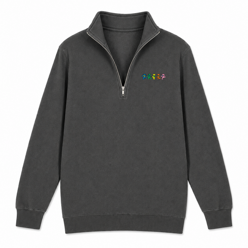 Dancing Bears - Premium Grateful Dead Quarter-Zip Pullover - Charcoal - 6