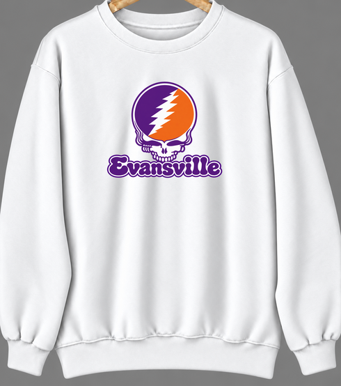 Evansville Stealie Premium Unisex Crewneck — Design: Evansville University of — White