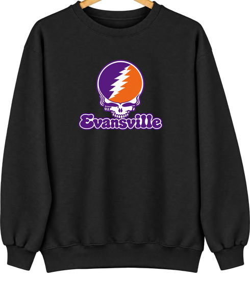 Evansville Stealie Premium Unisex Crewneck — Design: Evansville University of — Black