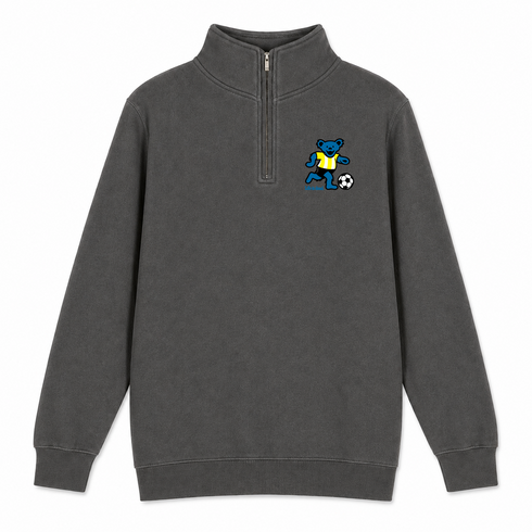 Futbol Bear - Life is dead.® - Premium Grateful Dead Quarter-Zip Pullover - Charcoal - 6