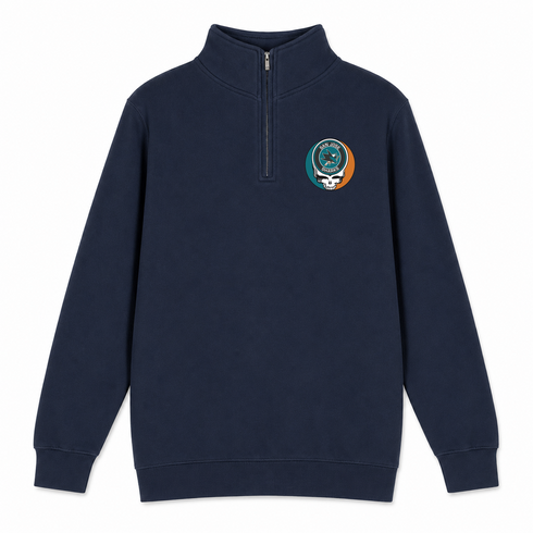 San Jose Sharks - Premium Grateful Dead Quarter-Zip Pullover - Navy - 4
