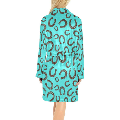 Grateful Dead - Turquoise Horseshoe Women's Western Bath Robe - StealieShop