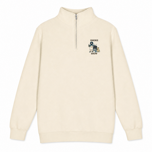 Smoke Show - Life is dead.® - Premium Grateful Dead Quarter-Zip Pullover - Sand - 1