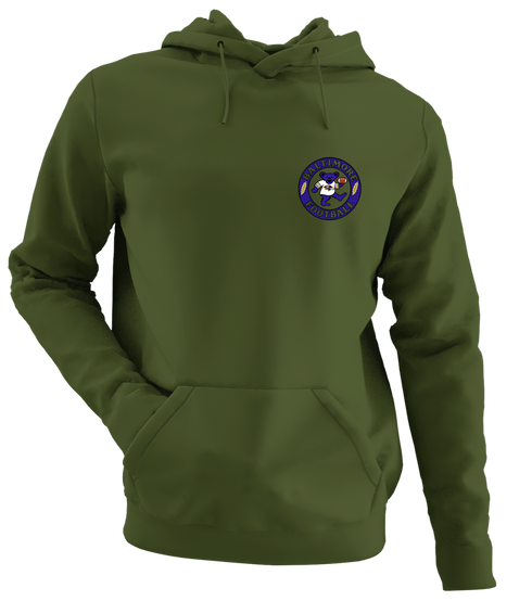 Baltimore Football Dancing Bear - Premium Grateful Dead Left Chest Hoodie - Military Green