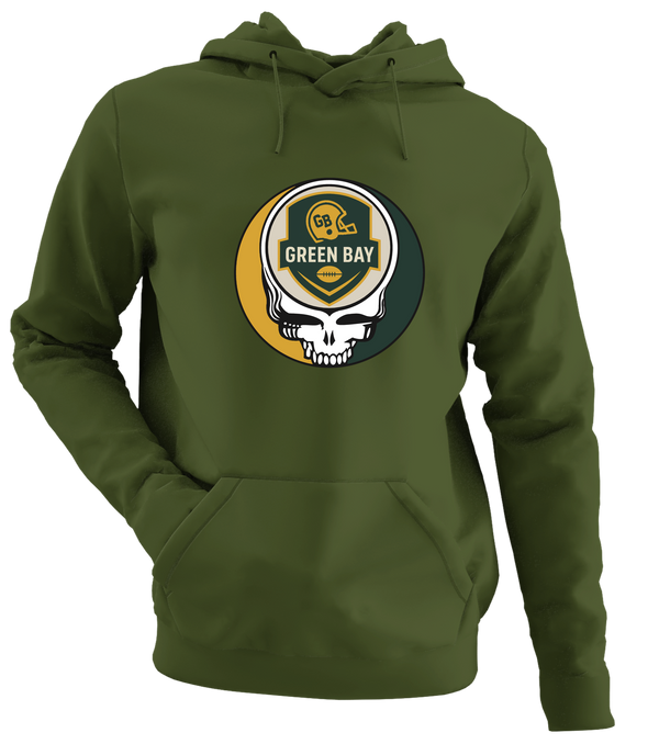 Green Bay Football - Premium Grateful Dead Hoodie - Military Green - 7