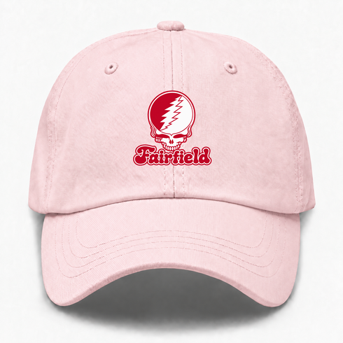 Fairfield Stealie Premium Unisex Dad Hat — Design: Fairfield University — Pink