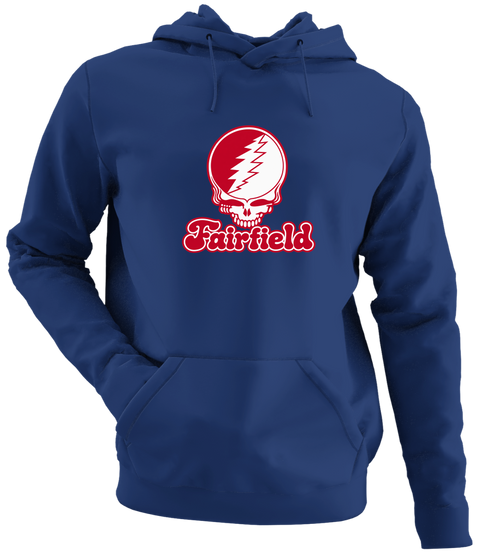 Fairfield Stealie Premium Unisex Hoodie — Design: Fairfield University — Navy