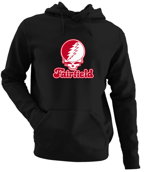 Fairfield Stealie Premium Unisex Hoodie — Design: Fairfield University — Black