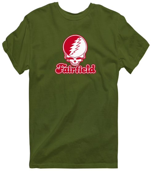 Fairfield Stealie Premium Unisex T-Shirt — Design: Fairfield University — Military Green