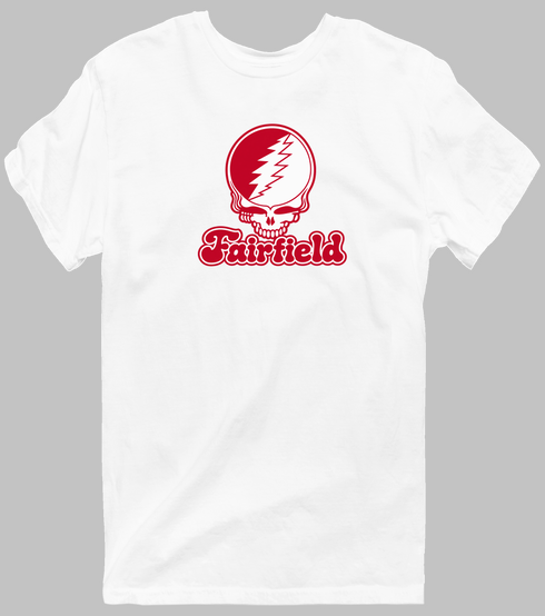 Fairfield Stealie Premium Unisex T-Shirt — Design: Fairfield University — White