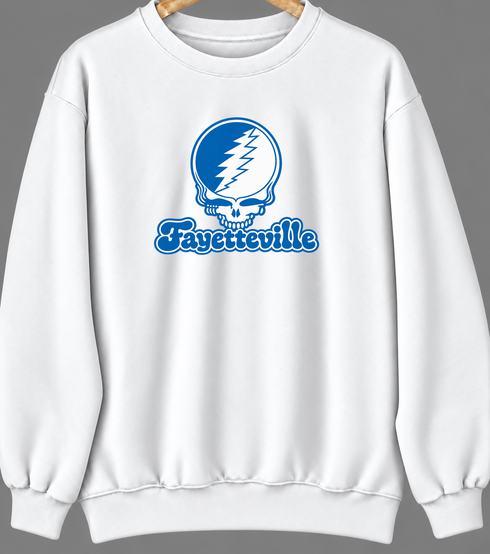 Fayetteville Stealie Premium Unisex Crewneck — Design: Fayetteville State University — White
