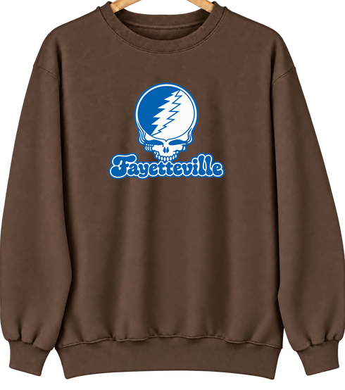 Fayetteville Stealie Premium Unisex Crewneck — Design: Fayetteville State University — Brown