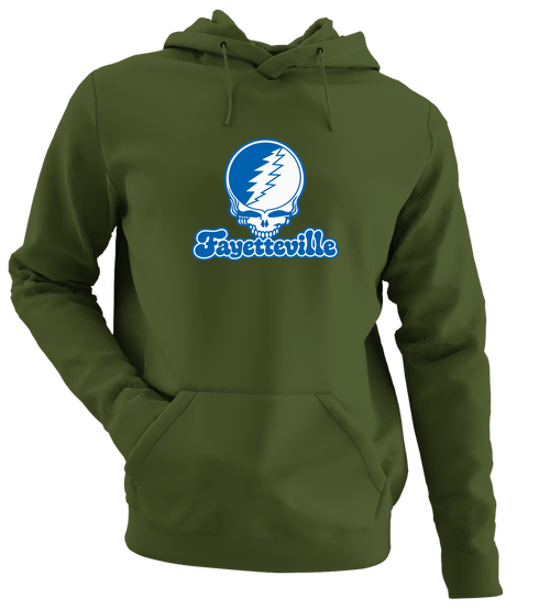 Fayetteville Stealie Premium Unisex Hoodie — Design: Fayetteville State University — Military Green