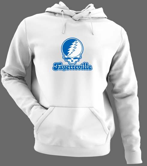 Fayetteville Stealie Premium Unisex Hoodie — Design: Fayetteville State University — White/Grey