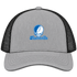 Fayetteville Stealie Premium Unisex Trucker Cap — Design: Fayetteville State University — Heather Grey/Black