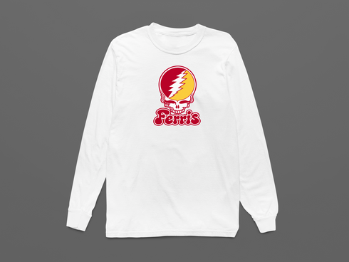 Ferris State Stealie Premium Unisex Long-Sleeve — Design: Ferris State University — White