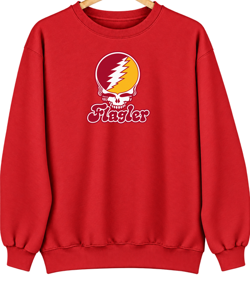 Flagler Stealie Premium Unisex Crewneck — Red