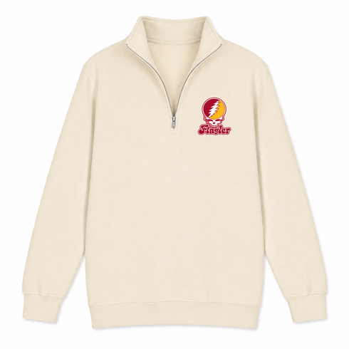 Flagler Stealie Premium Unisex Quarter-Zip — Design: Flagler College — Sand