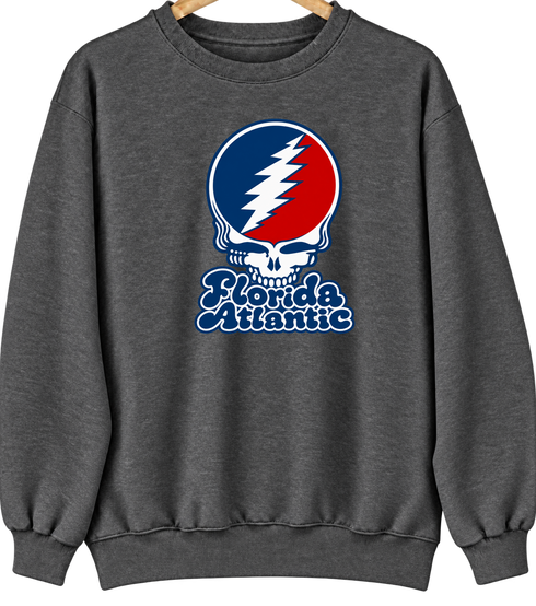 Florida Atlantic Stealie Premium Unisex Crewneck — Design: Florida Atlantic University — Dark Heather