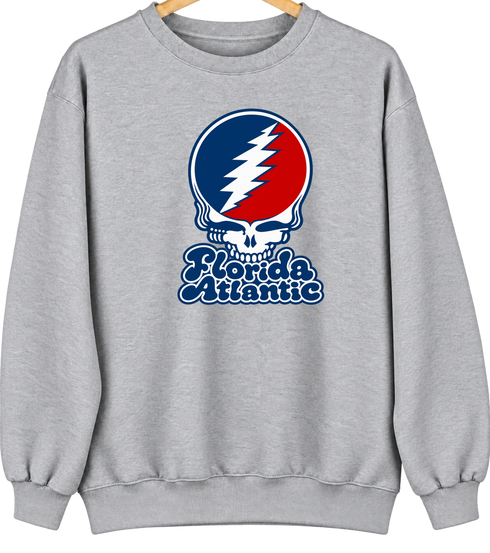 Florida Atlantic Stealie Premium Unisex Crewneck — Design: Florida Atlantic University — Sport Grey
