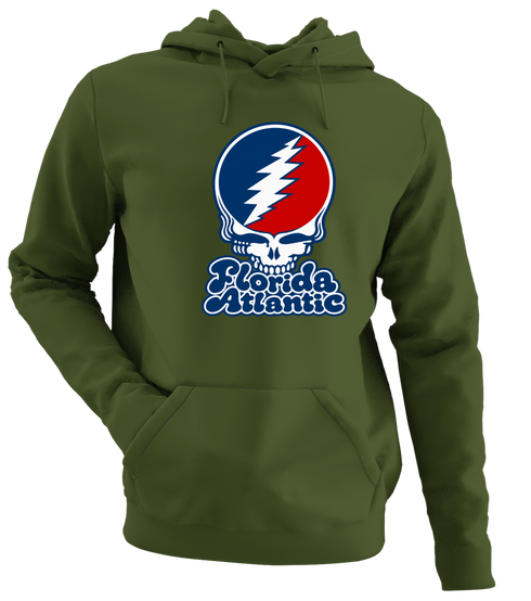 Florida Atlantic Stealie Premium Unisex Hoodie — Design: Florida Atlantic University — Military Green