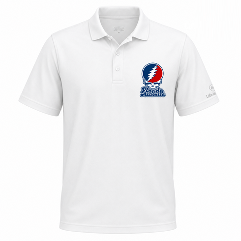 Florida Atlantic Stealie Premium Unisex Polo — Design: Florida Atlantic University — White